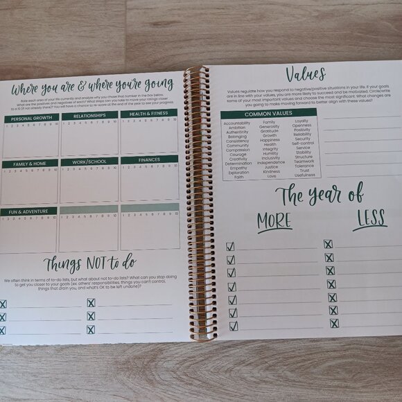 Bloom Planners 2025-2026 Floral Spiral Hard Cover Motivational Monthly Weekly - Picture 6 of 15